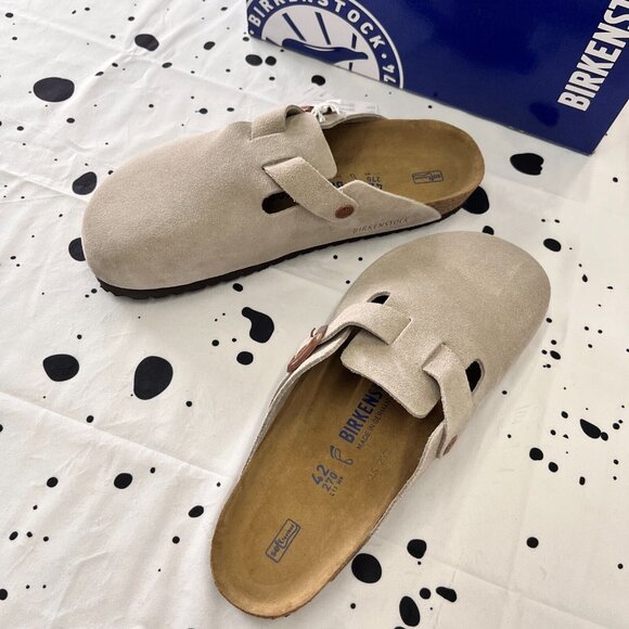 Birkenstock Boston Suede Taupe - Picture 2 of 7